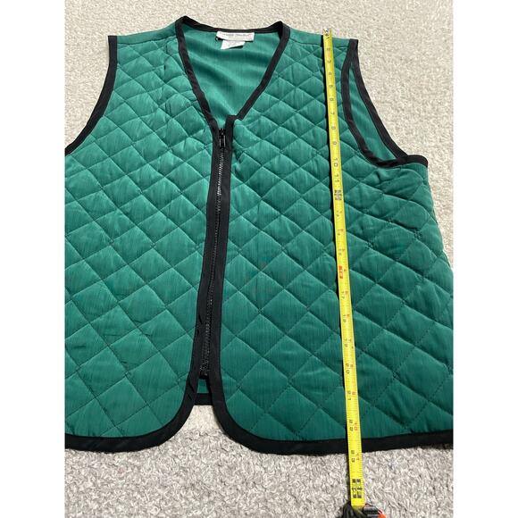 VTG Graver Studio Womens Medium V Neck Full Zip Quilted Vest Green Made in USA - Picture 5 of 7